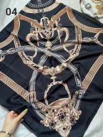 روسری ساتن سبک طرح برند - Image 4