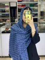 شال حریر مجلسی دور خامه‌دوزی - Image 3