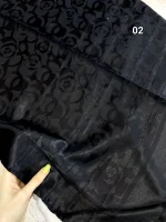 روسری ابریشم راه‌راه پولک‌دوزی - Image 3