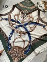 روسری ساتن سبک طرح برند - Image 3