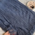 شال نخی وارداتی دور ریش با کیفیت بالا و ایستایی عالی سورمه ای