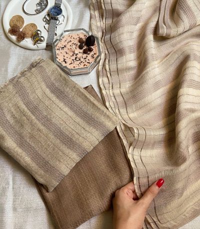 شال مجلسی ویسکوز لمه با ایستایی عالی و درخشش جذاب