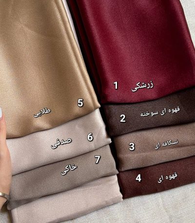 روسری ابریشم متالیک مشکی شاین‌دار مجلسی رنگی