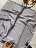 روسری ابریشم متالیک طوسی